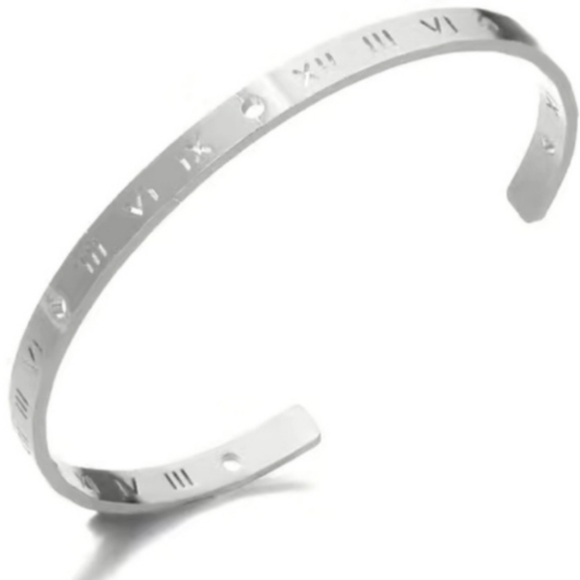 GOLD Plated Roman Numerals Cuff Stackable Bracelet NEW in package - Picture 6 of 12